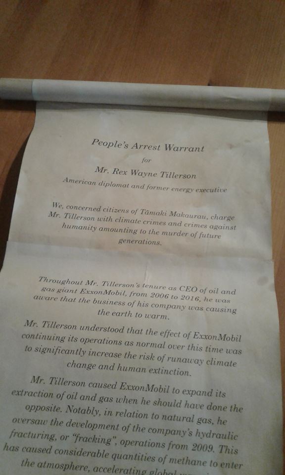 Tillerson warrant
